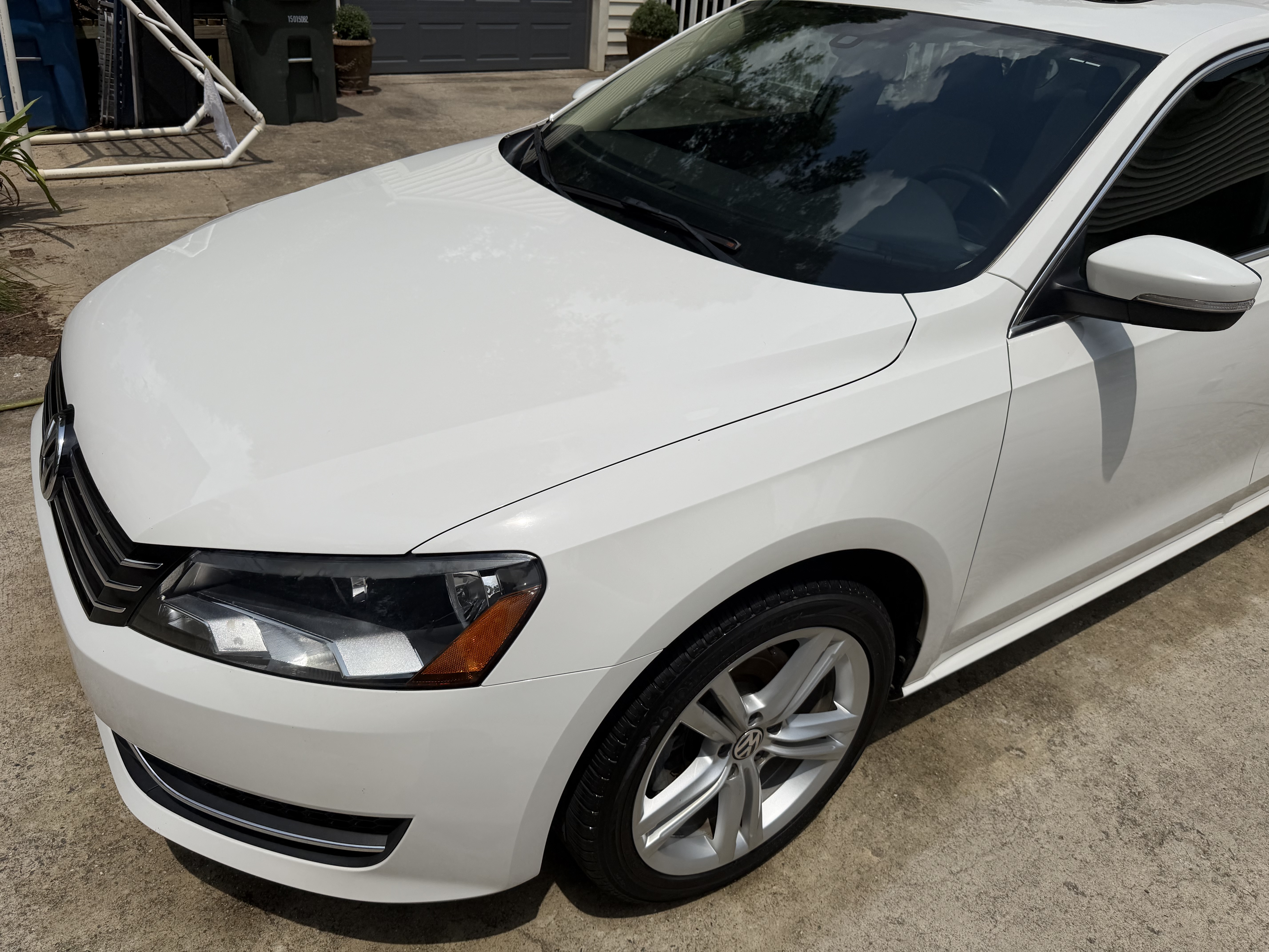 White VW Passat — after detailing